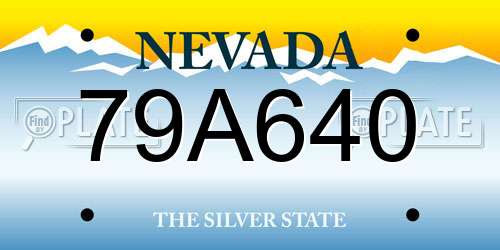 79A640 Nevada License Plate