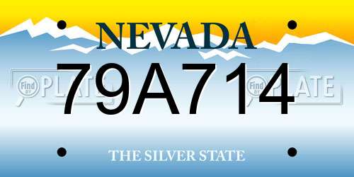 79A714 Nevada License Plate