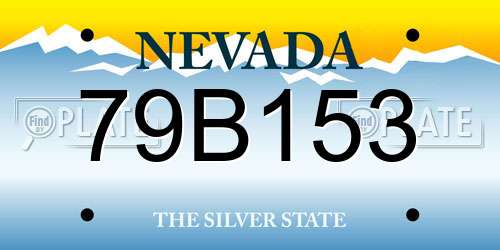 79B153 Nevada License Plate