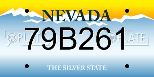 79B261 Nevada License Plate