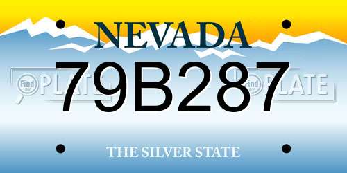 79B287 Nevada License Plate