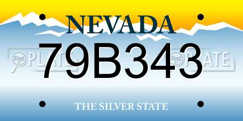 79B343 Nevada License Plate