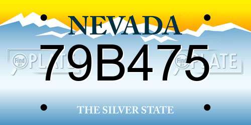 79B475 Nevada License Plate