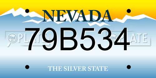 79B534 Nevada License Plate