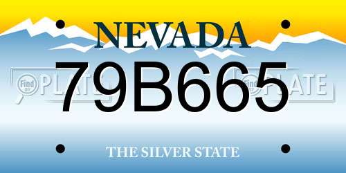 79B665 Nevada License Plate