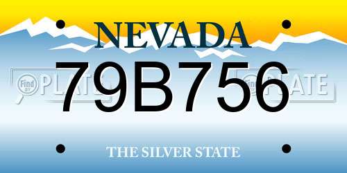 79B756 Nevada License Plate