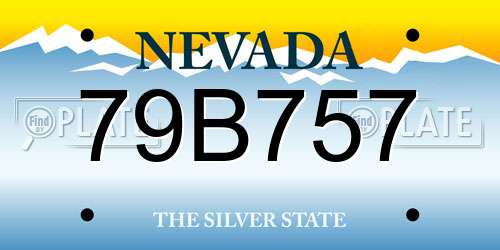 79B757 Nevada License Plate