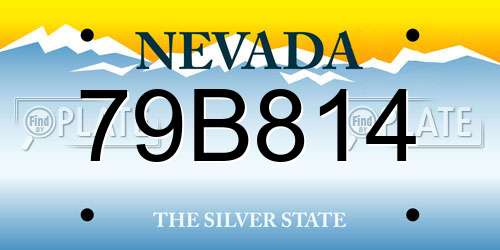 79B814 Nevada License Plate
