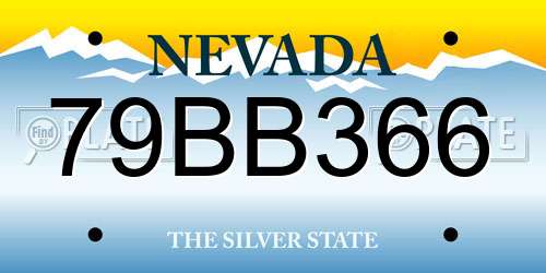 79BB366 Nevada License Plate