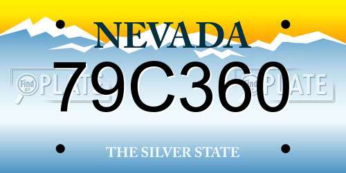 79C360 Nevada License Plate