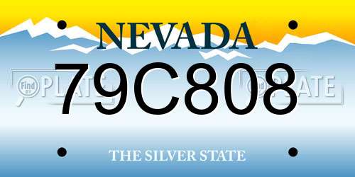 79C808 Nevada License Plate