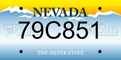 79C851 Nevada License Plate