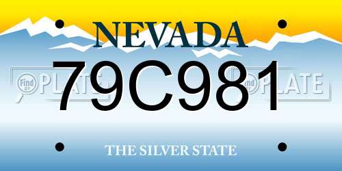 79C981 Nevada License Plate