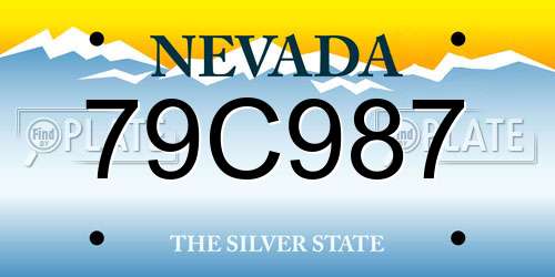 79C987 Nevada License Plate