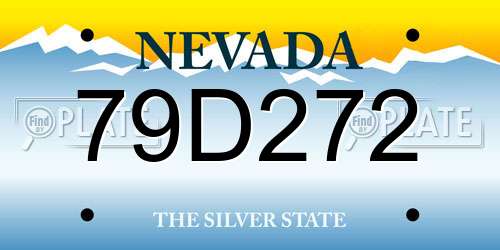 79D272 Nevada License Plate