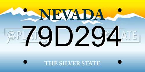 79D294 Nevada License Plate
