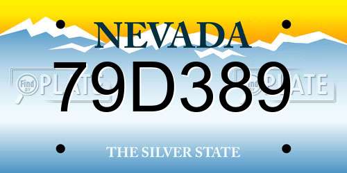 79D389 Nevada License Plate