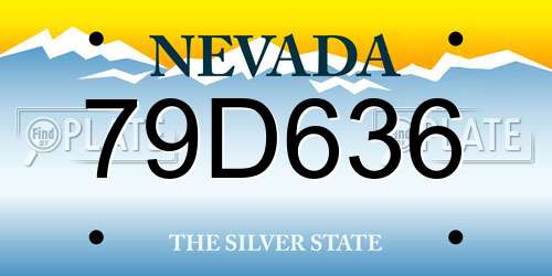 79D636 Nevada License Plate