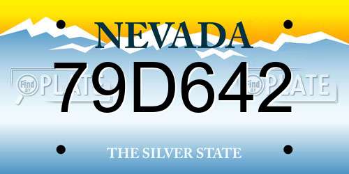 79D642 Nevada License Plate