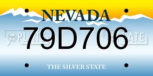 79D706 Nevada License Plate