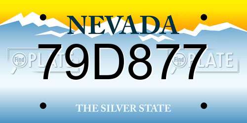 79D877 Nevada License Plate