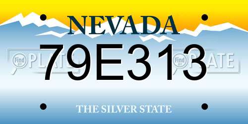 79E313 Nevada License Plate