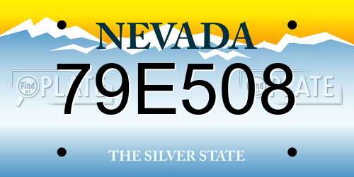 79E508 Nevada License Plate