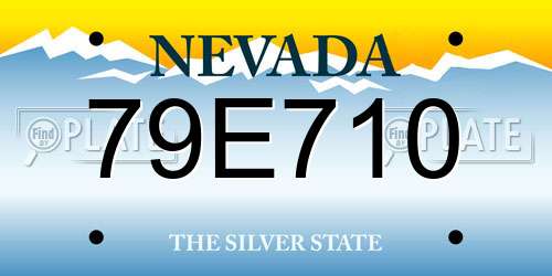 79E710 Nevada License Plate