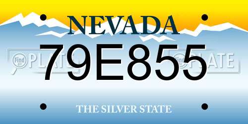 79E855 Nevada License Plate