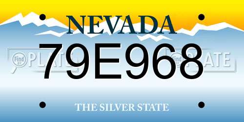 79E968 Nevada License Plate