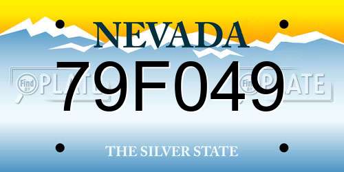 79F049 Nevada License Plate