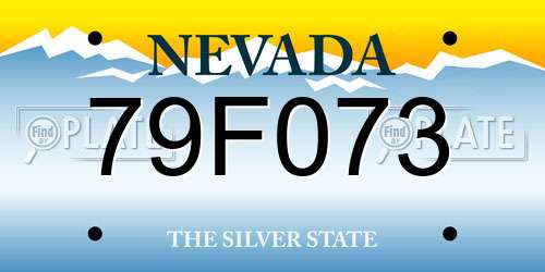 79F073 Nevada License Plate