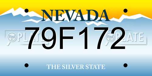 79F172 Nevada License Plate