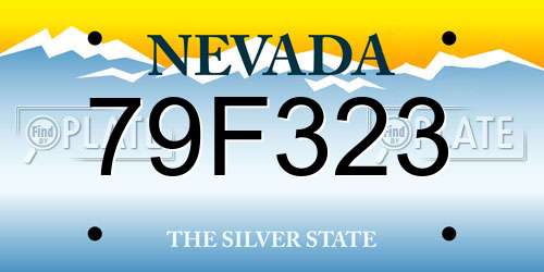 79F323 Nevada License Plate