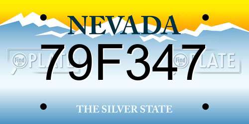 79F347 Nevada License Plate