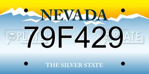 79F429 Nevada License Plate