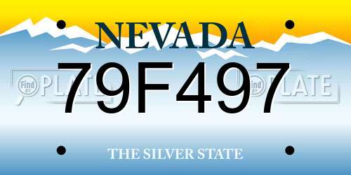 79F497 Nevada License Plate