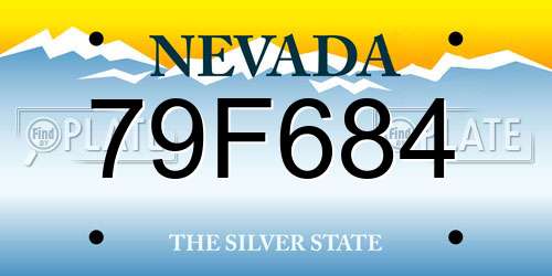 79F684 Nevada License Plate
