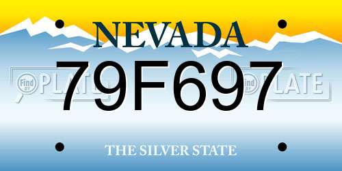 79F697 Nevada License Plate