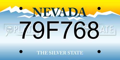 79F768 Nevada License Plate