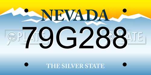 79G288 Nevada License Plate