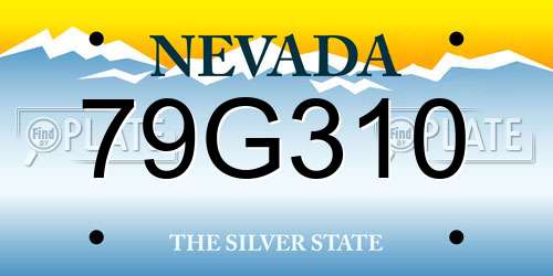 79G310 Nevada License Plate