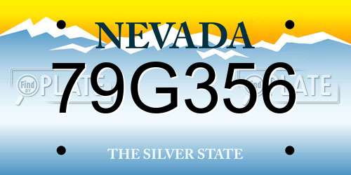 79G356 Nevada License Plate