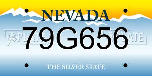79G656 Nevada License Plate