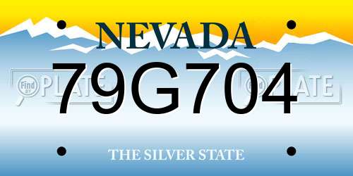 79G704 Nevada License Plate