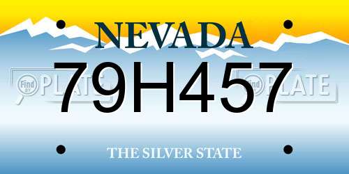 79H457 Nevada License Plate