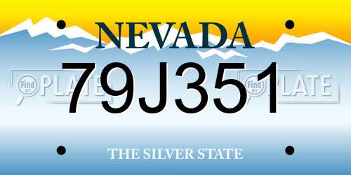 79J351 Nevada License Plate