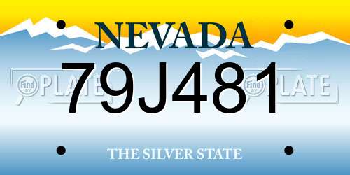 79J481 Nevada License Plate