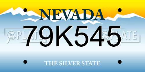 79K545 Nevada License Plate