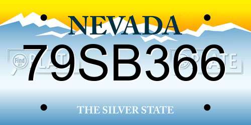 79SB366 Nevada License Plate